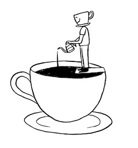 Tea reflection illustration